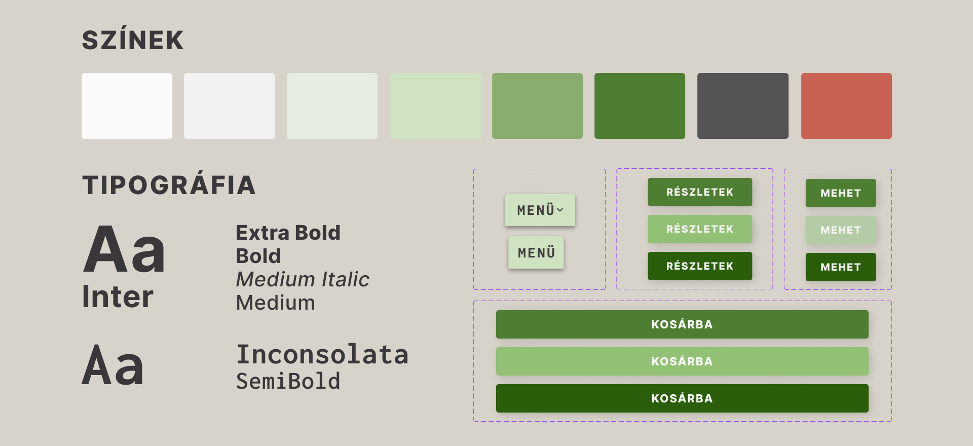 Webshop UI terv készítés